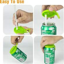4-Color Reusable Soft Drink Can Lids With Straws, Suitable For Beverages, Juices And Soft Drinks - Multicolor - View 4