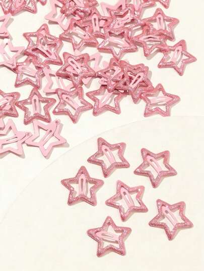 5 piezas/10 piezas/20 piezas/50 piezas Pasadores de pelo con estrellas rosas que brillan en la oscuridad, accesorios de pelo luminosos para niñas, pasadores de pelo para flequillo, pasadores de pelo fluorescentes, conjunto de decoración de pelo divertida para conciertos