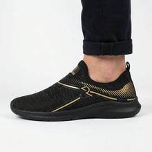 Adult Orthopedic Flat Sole Sneakers, Lace-Free, Easy To Put On, Lightweight For Daily Activities And Walking, Breathable Flat Sole, Sizes 34 To 43 - 金色 - 查看 5