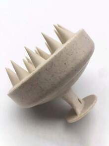 1件装按摩洗发梳，头部按摩梳，洗发梳，硅胶洗发梳，清洁沐浴梳，护发工具 - 米色 - 查看 4