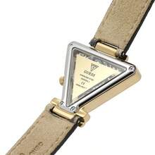 Guess Fame Series Women's Quartz Watch, Leopard Print Leather Strap, Crystal Triangle Case, Fashionable Accessory Versatile Watch, Elegant Elegant Dress Watch For Work, Daily Gathering, Brand Gift With Exquisite Original Watch Box, First Choice For Anniversary Gift GW0504L3 - Gold - View 5