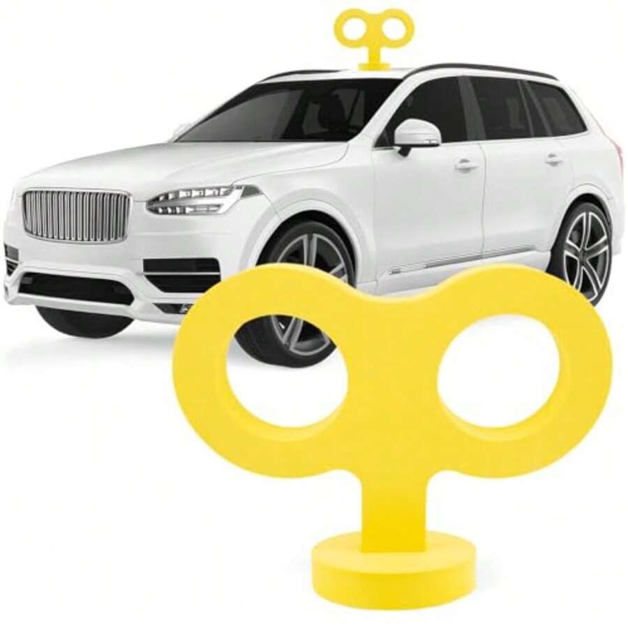 3D Car Wind Up Key Cute Clockwork Wind Up Key For Back Of Car Roof Decoration Yellow - Yellow - View 1