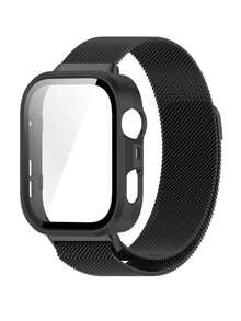 2条装不锈钢黑色磁吸表带,带屏幕保护膜,适用于华为Watch Fit 3、华为Watch Fit 4、华为Watch Fit 4 Pro,男女通用可调节替换腕带,金色、银色、玫瑰金、黑色渐变色可选,理想的圣诞节和生日礼物。 - 黑色 - 查看 5