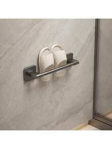 1pc No Drill Towel Rack, Wall Mounted Toilet Storage Shelf, Bathroom Single Bar Towel Rack - Multicolor - View 17