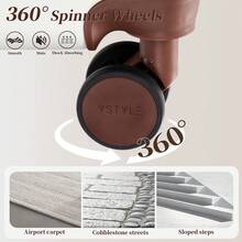 YSTYLE Luggage Sets 5 Piece,Expandable Hardshell Suitcase Set, Travel Suitcases With Durable Spinner Wheels And TSA Lock - White Brown - View 4