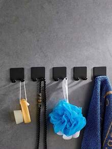3pcs No Drill Self-Adhesive Razor Holder And Towel Hook - Wall Mounted Bathroom Storage Rack, Suitable For Tiles, Mirrors And Doors, Plastic Razor Holder And Towel Hook, Bathroom Storage Small Tool, Bathroom Essentials, Bathroom Decor Accessories - No Drilling Required - View 6