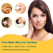 1 Set Of Portable Ear Cleaning Sticks, Pure Bee Wax, Large Funnel-Shaped Ear Candle, Aromatherapy Kit, Paper-Backed Ear Candle Cotton Sticks, Home Spa Ear Care Tools. - View 4