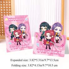 10张K-Pop女巫猎人小队折叠贺卡，Y2K可爱动漫女孩留言卡，唯美流行文化偶像周边，朋友礼物，生日祝福，文具，演唱会纪念品，节日庆祝派对邀请函 - 多色 - 查看 7