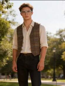 一副男女通用银色时尚多边形半框金属透明镜片眼镜，适合阅读、游戏、电脑、手机使用。 - 銀平 - 查看 1