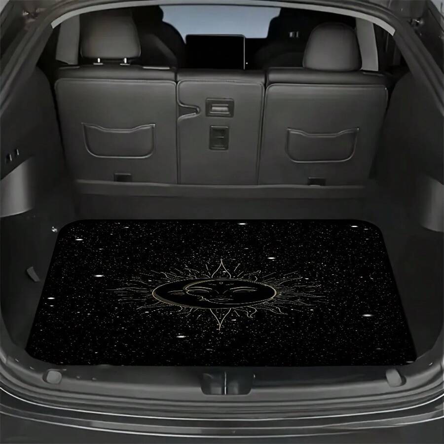 A Trunk Mat With A Sun, Moon, And Stars Pattern, An Automotive Interior Accessory, Showcasing A Mysterious Cosmic Starry Sky Design That Represents The Alternation Of Day And Night - Nhiều màu - Xem 1