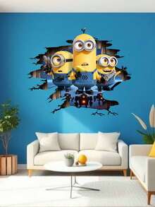 Minions Hình dán tường tự dính chống thấm nước hình hoạt hình, thích hợp cho tiệc sinh nhật, tiệc lễ hội, họp mặt gia đình và trang trí Giáng sinh trong nhà. - Nhiều màu - Xem 5