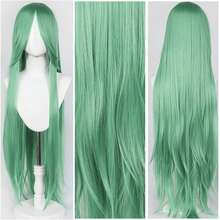 FULCRUM Heat-Resistant Synthetic Green Wig, Suitable For Parties, Halloween, Christmas, Costume, Masquerade Ball, Unisex - Mint Green - View 4