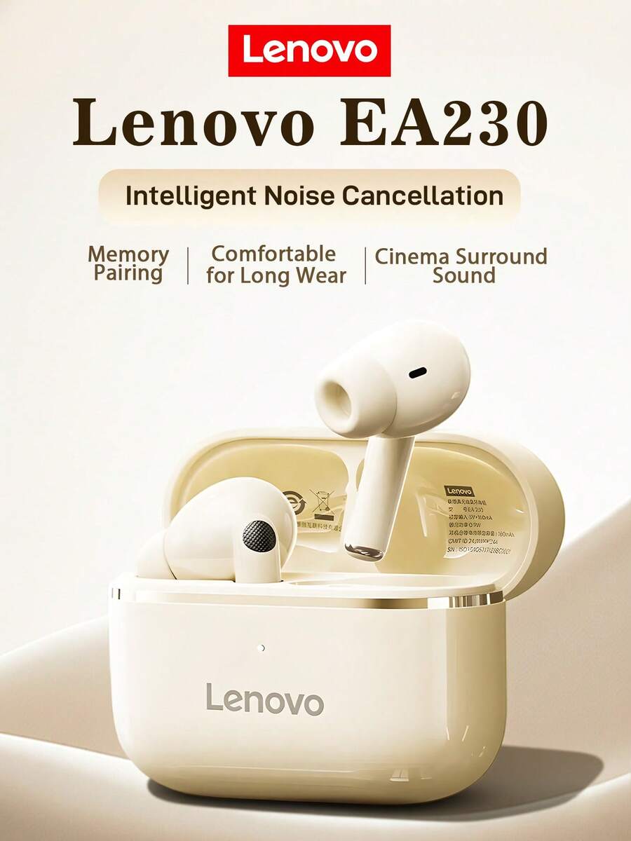 Lenovo EA230 藍牙耳機 無線入耳式耳機 降噪 低延遲 高畫質通話 360° 立體聲 遊戲 AirPod TWS 藍牙耳機 適合運動跑步工作旅行 Lenovo 耳機