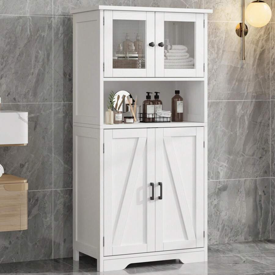 Techigher Storage Cabinets - White - View 1