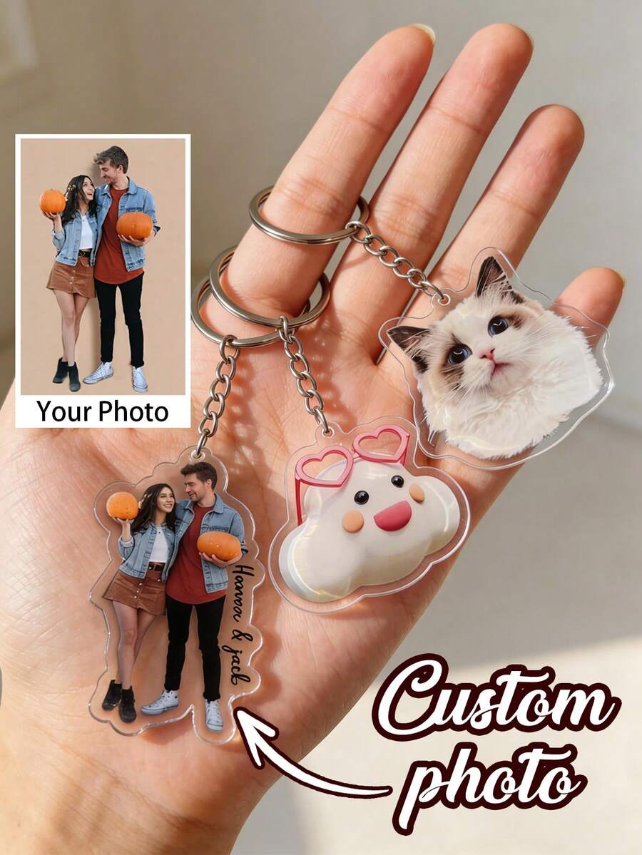 1 Móc khóa ảnh acrylic tùy chỉnh, Móc khóa cá nhân hóa, Móc khóa ảnh da cá nhân hóa, Móc khóa ảnh theo yêu cầu, Quà tặng sinh nhật, Quà tặng kỷ niệm, Quà tặng ngày Valentine, Quà tặng ngày của Cha, Quà tặng ngày của Mẹ, Quà tặng cho người yêu (chó, mèo). - phong cách A - Xem 1