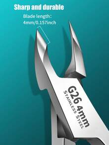 G26 专业美甲角质层钳，4毫米窄角不锈钢角质层剪，精准修剪角质层、嵌甲，保护健康组织，符合人体工学的宽手柄，防锈，易于清洁，适合家庭和美甲沙龙使用。 - 銀色 - 查看 7