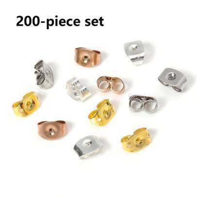 100/200 chiếc nút bịt tai hình bướm bằng thép không gỉ, kẹp tai tự làm, khuyên tai, đinh tai, phụ kiện trang sức