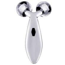 1 chiếc máy lăn massage mặt 3D cầm tay, nâng cơ mặt, làm thon gọn cằm đôi, tạo đường nét V-line, máy massage mặt săn chắc, xoay 360° giúp thư giãn mặt và cổ, màu bạc. - Bạc - Xem 9