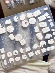 1pc Cute Dog & Rabbit Animal Cookie Mold, Transparent Silicone Nail Art Mold Accessory - Clear - View 5