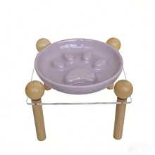 1pc Pet Ceramic Raised Bowl With Acrylic Stand, Anti-Spill Sturdy Base, High-Temperature Fired Ceramic, Easy To Clean, For Cats And Dogs - 150ml - View 7