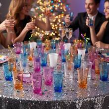 4 Peças Conjunto de Copos de Dose de Acrílico Transparente Multicolorido, Incluindo Roxo, Amarelo, Azul, Transparente - Copos de Uísque e Tequila de 1 oz, Copos de Dose Reutilizáveis Inquebrável de Bottom Grosso para Vodka, Destilados, Coquetéis, Até Mesmo Espresso, Adequado para Festa, Casamento, Aniversário, Inauguração, Aposentadoria, Aniversário, Carnaval, Eventos de Feriado - Visão 11