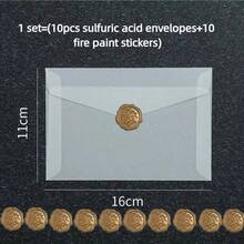 5/10pcs Sulfuric Acid Paper Envelope Set, Semi-Transparent Matte Minimalist Invitation Envelopes, Suitable For Weddings, Holidays And Mailing, With Wax Seals, 16*11cm - Sets - View 8