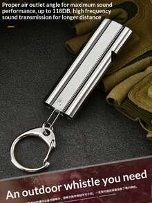 Stainless Steel Outdoor Referee Sports Survival Firefighter Whistle, Titanium Alloy Dual-Tube High Frequency Whistle - Multicolor - View 7