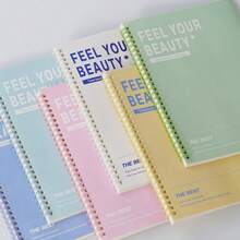 5pcs In One Pack, Including 1 Spiral Notebook + 4 Pens. Easy Hardcover Spiral Notebook, With Removable Pages And Horizontal And Vertical Lines. Office And Study Supplies - Multicolor - View 4