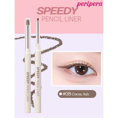 Peripera K-Beauty 速效眼线笔，胶状/凝胶状眼线笔，2mm 细笔尖，眼线笔，显色度高，色彩浓郁，质地顺滑，持久不脱妆，哑光妆效，防水防汗，日常妆容，韩式妆容