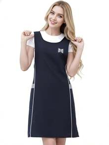 1pc Premium Kitchen Apron, Sweet Style, Workwear, Suitable For All Seasons Cooking, H-Shaped Widened Shoulder Strap Apron, Unisex, With Two Pockets, Suitable For Chefs Cooking, Gardening, Barbecue, Cafe, Painting, Baking, Hairdressing And Manicure - 1pc Blue - View 10