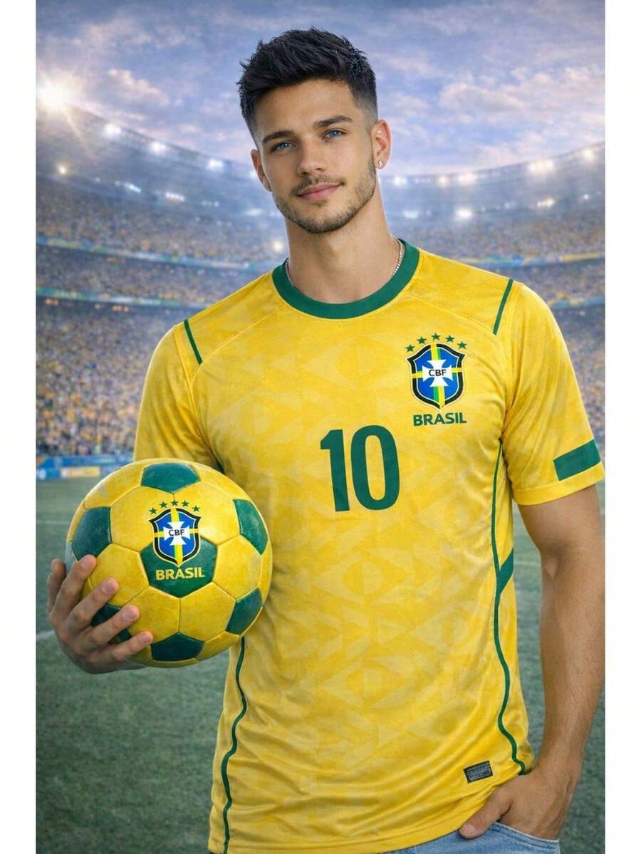 Brazil's Blue And Black 2026 World Cup Away Jersey - Amarillo - Ver 1