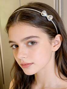 1 Piece New Luxury Rhinestone Bow Headband - Elegant, Versatile & Minimalist Hair Accessories - Multicolor - View 1