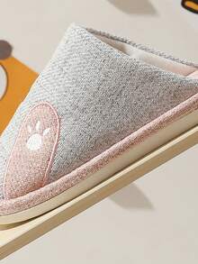 Zapatillas de pareja con diseño de dibujos animados y tela, transpirables y antideslizantes para uso en interiores en todas las estaciones - Rosa - Ver 6