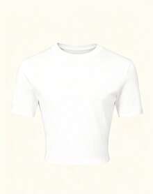 Women Casual Printed Round Neck Short Sleeve Top WT001- Ladies' Really Her Slogan Short Top, Confident Casual Slim-Fit Top, Suitable Spring, Summer, And Autumn Wear-Whitetop, White Top-Cozy Summer Essential & Casual Chic - 白色 - 查看 3