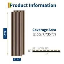 Hodeffior 3D Slatted Wooden Acoustic Panels, Sound-Absorbing Wall Panels For Noise Reduction And Sound Insulation, Modern Wall Cladding For Home, Office, Studio - 120x30cm - 查看 6