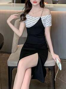 Women Midi Dresses - Black - View 3