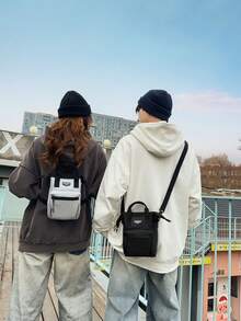 男女通用背包 时尚单肩包 旅行手机包 多功能休闲运动斜挎包 - 彩色 - 查看 2