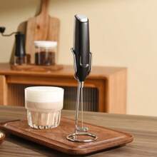 Wireless Electric Milk Frother, Handheld Battery Powered Milk Foamer, Portable Milk Frother For Coffee, Cream Whipper, Milk Whisk - Black - View 3