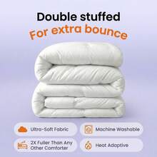 1PC Solid Color Ultra-Soft All-Season Comforter, Suitable For Double/Queen/King Size Beds, Fluffy And Skin-Friendly, A Must-Have For Home, Suitable For Bedrooms, Hotels And Dormitories, Optional For Bedroom Home Decor. - 白色 - 查看 4