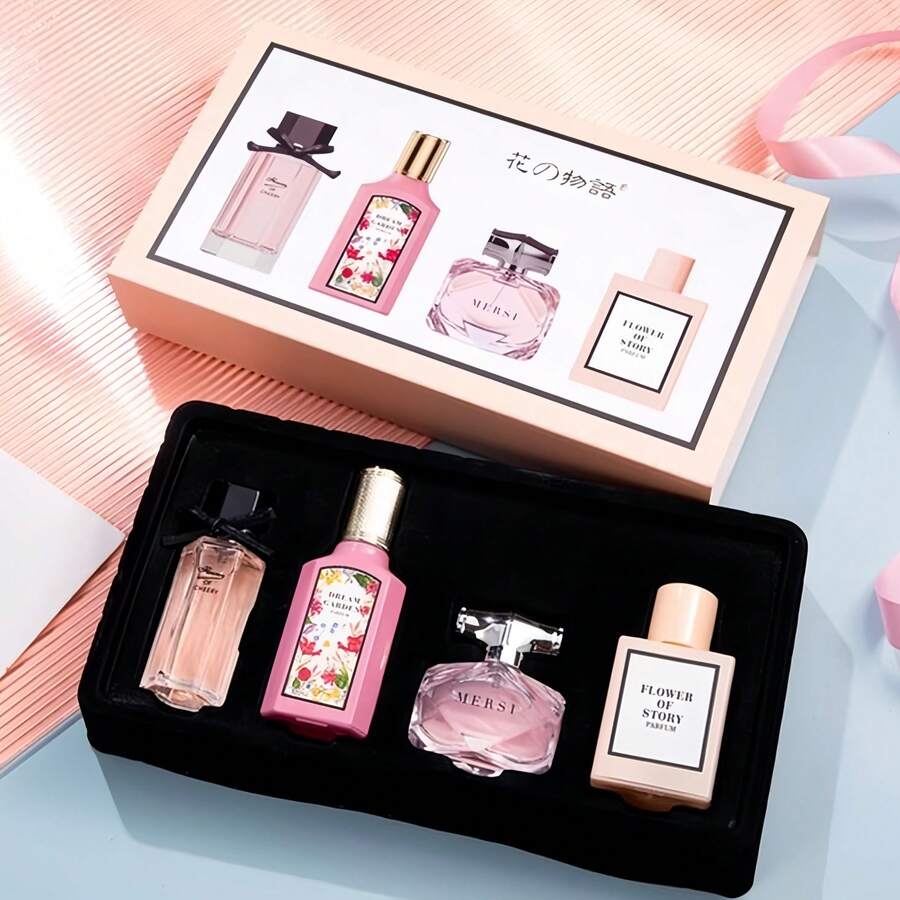 Women's Perfume Gift Set (4-In-1): A Luxurious Fragrance Collection Crafted Exclusively For Women, With Each Bottle Containing 1.01 Fl. Oz. It Features Four Unique Scent Profiles That Offer Long-Lasting Fragrance For Up To 24 Hours-A Complete Perfume Ensemble Available At An Affordable Price. This Gift Set Is The Perfect Choice For Holiday Gifting, Dates, Daily Wear, And Attending Parties. - 4PCS - 查看 1