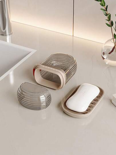Cute Covered Soap Dish, Waterproof Portable Soap Box, Suitable For Travel, Home, Dorm, School, Holiday, Birthday Gift, Bathroom Decor, Autumn Decor, Back To School