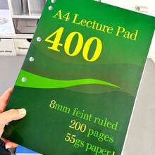 1 Pc A4 Size Lightweight Notebook, 200 Pages, American-Style Ruled, Suitable For Student Exams And Office Use - A4 - View 8
