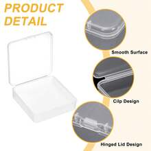 Bộ hộp đựng vuông trong suốt - Hộp đựng bền chắc có nắp gập - Tuyệt vời để đựng hạt cườm, thuốc viên, thảo dược, trang sức, dụng cụ mỹ thuật - Nhỏ gọn và tiện lợi khi đi du lịch - Nhiều màu - Xem 7
