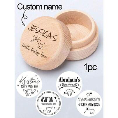 Hộp đựng răng thần tiên cá nhân hóa - Hộp lưu niệm sưu tầm răng có tên/ngày tháng - Quà tặng rửa tội, sinh nhật và tiệc tùng (Nhãn tên và thiết kế thiên thần tùy chỉnh), Tiện dụng, Trang trí, Có chữ, Thời trang, Hiện đại, Nhiều màu sắc, Dễ thương, Thường ngày, Tùy chỉnh, Cá nhân hóa, Độc đáo, Con trai, Con gái, Mùa tựu trường