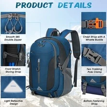 NEWHEY 40L Zaino da trekking leggero e pieghevole, impermeabile, adatto per campeggio, arrampicata, trekking, sport all'aperto - Multicolore - Visualizzare 7