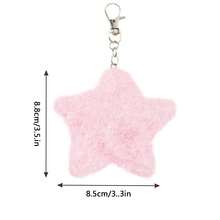 1pc Five-Pointed Star Plush Keychain Pendant, Faux Rabbit Fur Ball Star Plush Keychain Accessory - View 2