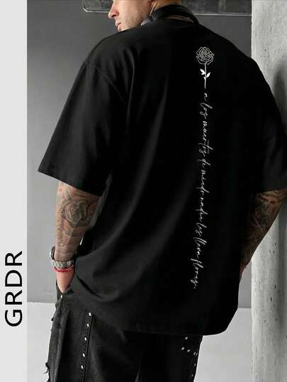 GRDR 男士时尚宽松印花短袖T恤 | 精致设计 | 夏季必备 | 百搭易配 | 展现您的风格