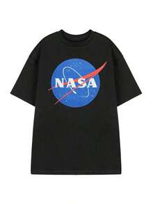 Classic Logo Unisex Black Short Sleeved T-Shirt |   Space Exploration Graphic Tee |   Retro Style Logo Apparel For Men And Women |   Official  Merchandise Astronomy Gift - 黑色 - 查看 1
