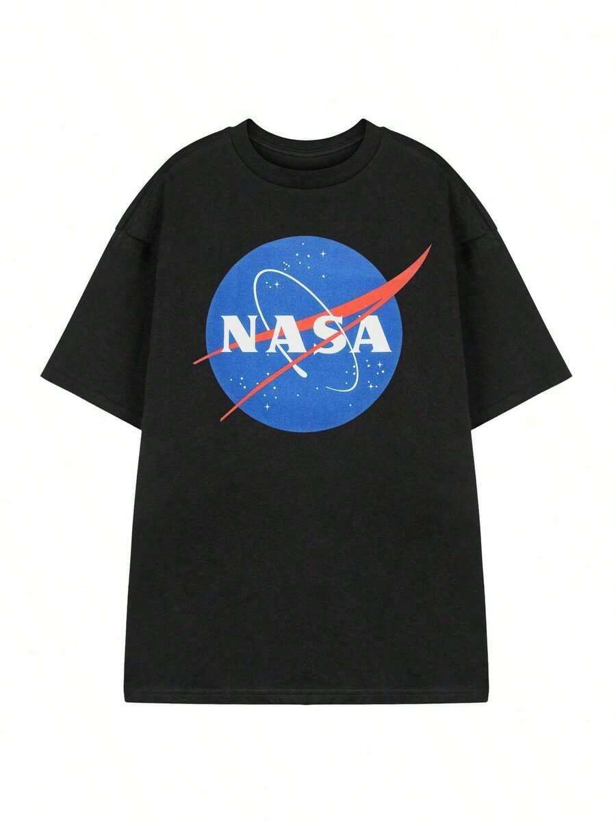 Classic Logo Unisex Black Short Sleeved T-Shirt | Space Exploration Graphic Tee | Retro Style Logo Apparel For Men And Women | Official Merchandise Astronomy Gift - 黑色 - 查看 1