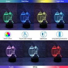 Đèn ngủ LED 3D ảo ảnh hình quả bóng đá/bóng bầu dục, dùng nguồn USB, quà Giáng sinh cho bé gái, bé trai, thanh thiếu niên, lính cứu hỏa, trang trí phòng ngủ, phòng trẻ em. - ánh sáng đa sắc - Xem 4